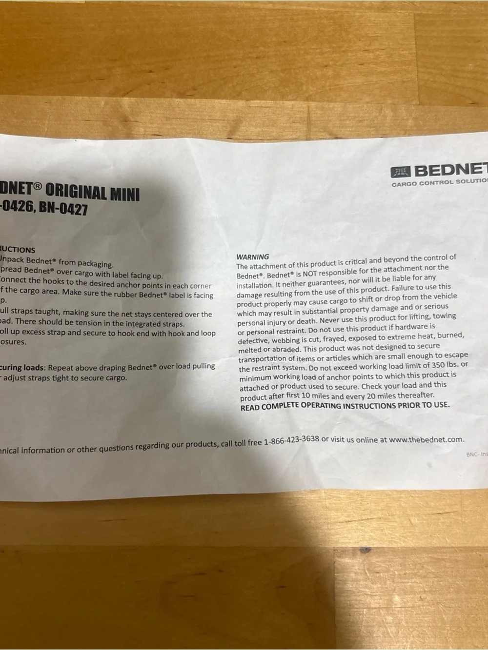 Bednet secure gear